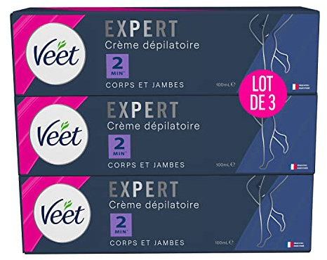 Veet Expert - Lot de 3 Crèmes Dépilatoires 100 ml - Corps & Jambes (3x100ml)