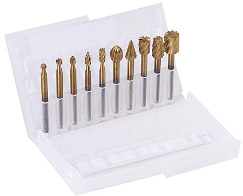 JKUHA 10 stücke Highspeed Stahlgraten Rotary Mini Bohrer Set Schneidwerkzeuge Rotary Werkzeug Für Holzbearbeitung Carving Gravur