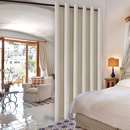 DWCN Blickdichte Vorhänge Beige,H213xB254cm, Raumtrenner Gardinen Ösen Raumtrenner Hängend Thermovorhang Kälteschutz Verdunkelung Sichtschutzvorhänge Wohnzimmer,Schlafzimmer,Büro,1 Stück