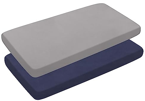 2 x Spannbettlaken Spannbetttücher für Kinderbett, 120 x 60 cm, Polyester, weich, hypoallergen, voll elastischer Rock, atmungsaktiv, pflegeleicht