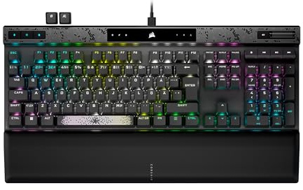 Corsair K70 MAX RGB Teclado Magnético Mecánico para Juegos - Interruptor MGX con Activación Ajustable - Modo de Disparo rápido - Teclas PBT de Doble Disparo - Diseño QWERTY ND - Gris Acero