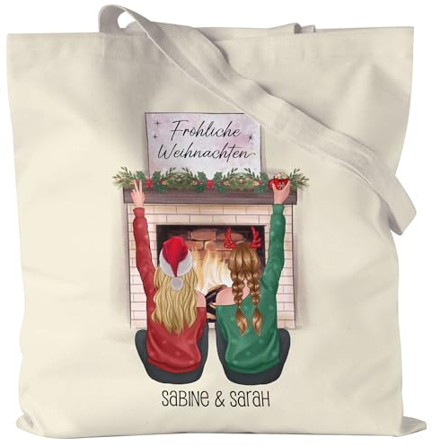 Kiddle-Design Beste Freundinnen Weihnachts-Jutebeutel Personalisiert Weihnachten Beste Freundin online selbst gestalten Best Friends Geschenk Freundinnengeschenk