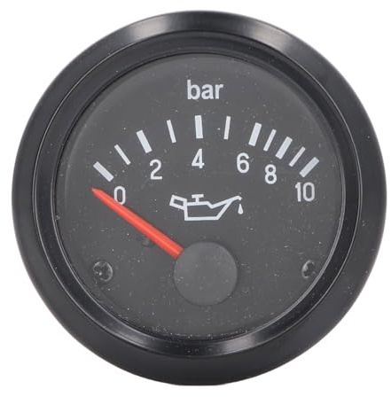 BYERZ Outil de Test de Pression d'huile, Manomètre d'huile avec Boîtier en Alliage d'Aluminium 0-10 Bar, Haute Précision pour Groupe Générateur (12 V (350-030-004))