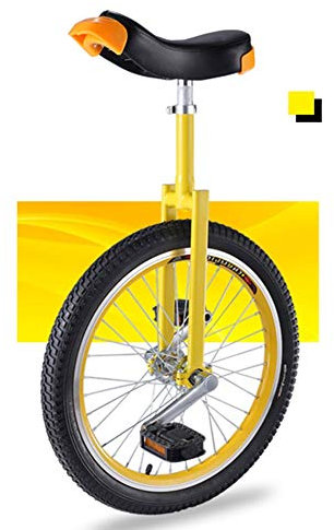 LoJax Radtrainer-Einrad 16 / 18 / 20 Trainer-Einrad für Kinder/Erwachsene, höhenverstellbar, Rutschfester Butyl-Bergreifen, Balance-Radsport, Heimtrainer, Gelb (gelbes 16-Zoll-Rad)