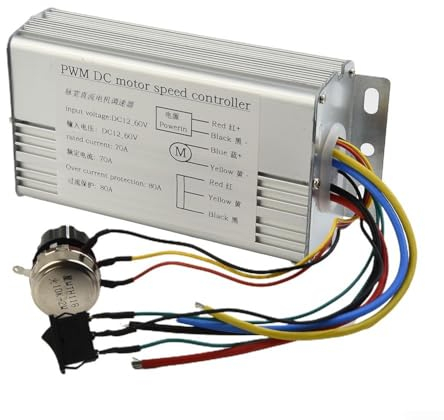 DC Motor PWM Speed Control Brush Controller,DC 12V 24V 36V 48V 70A Motor Speed Control Brush Controller Replacement Part Accessories