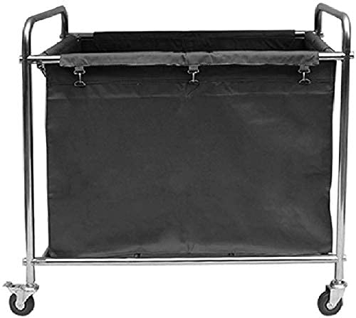 Edelstahlwagen mit Rädern, Reinigungswagen mit Taschen/Schwarz/90 * 56 * 90 cm, Schwarz, 90 * 56 * 90 cm ()