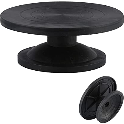Töpferscheibe, Drehscheibe, Robuste Metall-Bildhauerscheibe, Verstellbar, groß Genug für Einfache Bedienung, Geeignet für Keramik-Kunstwerke, Modellbau (Ganz schwarz 25cm)