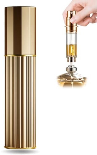 VVGAOGES 10ml Parfümzerstäuber Nachfüllbar,Parfum Zerstäuber für Unterwegs,Reiseflaschen zum Befüllen,Sprühflasche Klein für Parfum,Parfümflaschen Leer für Reise (Gold)