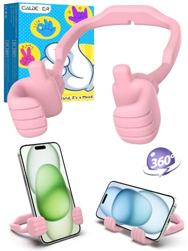 Stocking Fillers for Teenage Girls Boys Gifts Mobile Phone Stand for Desk | Funny Xmas Gifts for Men Women Wife Husband Presents for Christmas Mum Dad Kids Adults Pink Lazy Phone Holder for iPhone