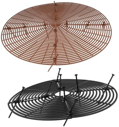 Mipcase 2pcs Indoor Plant Pot Soil Protector Mesh Cover Cuttable Plastic Grid Lid for Flowerpots Child and PET Protection 30cm Black Brown