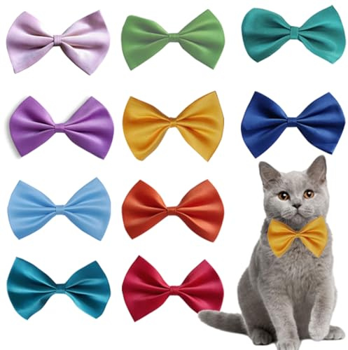 10 Katzenhalsbänder mit Schleife, Katzenhalsband aus Stoff