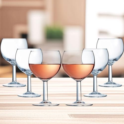 Shop4allsorts Set of 12 Small Wine Glasses - Balloon Shaped Wine Glass - 19cl 190ml Wine Glass Goblet - Dinner Party Glassware - Small Cocktail Bowl Glass.