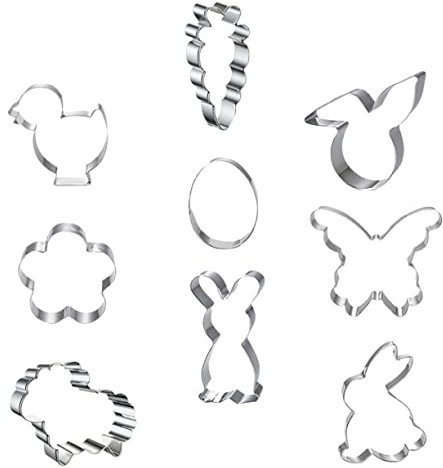 COLLBATH 9-tlg Edelstahl Ausstechformen Für Osterkekse Backwerkzeuge Keksausstecherformen Schokoladenformen