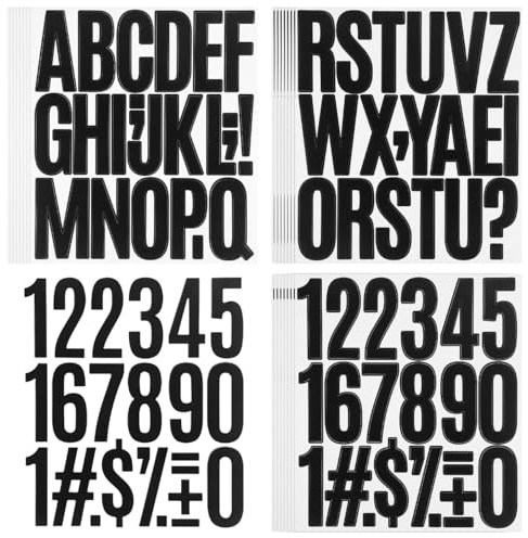 Vaguelly 24blätter Vinyl-buchstabenaufkleber Zum Abziehen Und Aufkleben Alphabetaufkleber Mit Zahlen Und Satzzeichen Selbstklebende Buchstabenaufkleber Für Mailbox Auto Fenster Und
