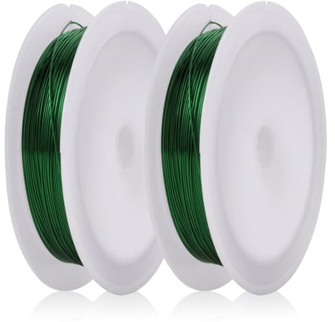 MEGAVOW 0.4mm x 10m Hantverkstråd Smyckestråd, Pysseltråd för Fästtråd Skulptering Tråd Smycken Halsband Armband Dekorativa Smyckestillverknin, Grön
