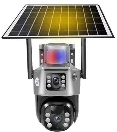VEKELETE 8MP HD Solar Camera WiFi 4G SIM Card 4K IP CCTV Cameras 360 Monitoring Video Surveillance AI PIR Human Detection Solar Powered(4G CCTV Add 32G)