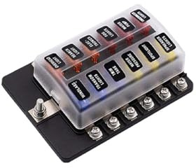 Morsettiera portafusibili for auto a 12 vie, scatola di giunzione del circuito della batteria for camper, interfaccia a vite modificata a doppia