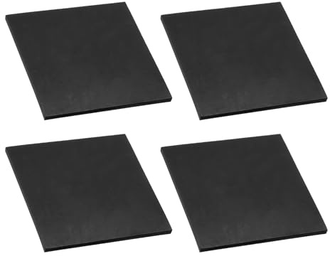 PATIKIL 4 Pz Pattini Antivibranti In Gomma Solida 80mm x 4mm Spessore Nero