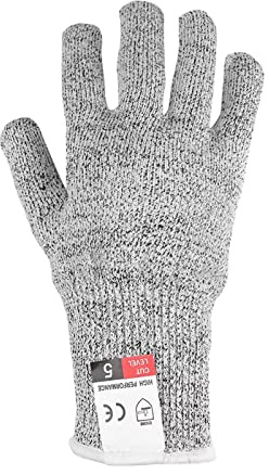 Cut Resistant Gloves 5 HPPE Cut Resistant Gloves A Pair Kitchen Work Gloves Apply To Butcher Meat Cutting Oyster Shucking Kitchen Mandoline Chef Slicing Fish Fillet for Kitchen Butcher, Wood Whittling