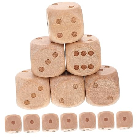 WOONEKY 20 pezzi Dadi Legno con Angoli Arrotondati Dadi Numerici Compatti per Giochi da Tavolo Durevoli e Sicuri per Uso Prolungato Accessori per Giochi da Tavolo