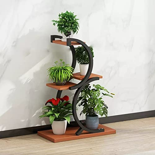 4-Tiered Iron Plant Stand Metal Flower Rack for Balcony & Outdoor Decorative Flower Ladder for Home Decor Red Color Perfect for Windowsills & Garden Display