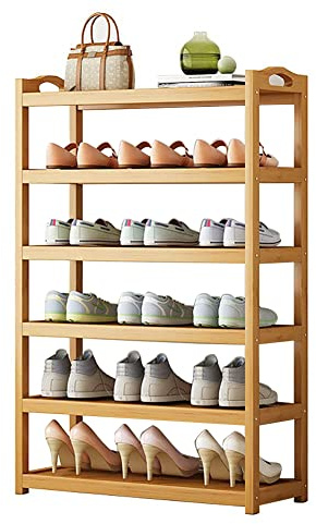 Robusta scarpiera in bambù, portatile, antipolvere, antiscivolo, per ingresso, camera da letto e armadio, ecologica, per scarpe e stivali, design elegante