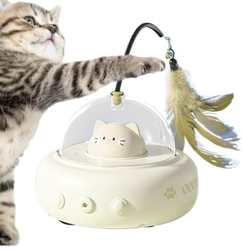 Juguetes interactivos para Gatos | Divertido Juego con Teaser, Juguetes Recargables de enriquecimiento para Gatos | para Mascotas, Juego en Interiores, Ejercicio, enriquecimiento del