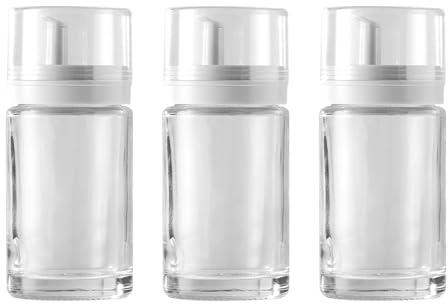 QINGZY 3 Piezas Botellas Dispensadoras de Aceite y Vinagre de Vidrio, 100 ml Recipiente Transparente Antigoteo de Fugas para Cocina, Hogar, Barbacoa y Picnic