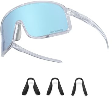 ROCKBROS Selbsttönend Fahrradbrille Herren Damen, Photochrome Sportbrille | UV400 Schutz TR90 Rahmen Sonnenbrille, Ultraleichte Laufbrille, Austauschbare Nasenpads, für Radfahren MTB Laufen