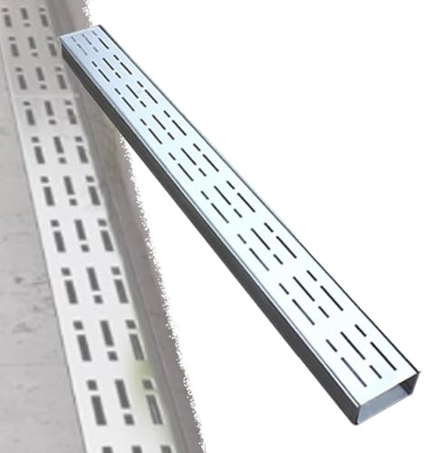 RTVGNSZSJL Scarico Doccia Lineare Rettangolare 100cm Canale A Fessura Sottile In Acciaio Inossidabile 20/15/10/7/5cm Grondaia Stretta Per Esterni(10x5x100cm/4x2x39in)