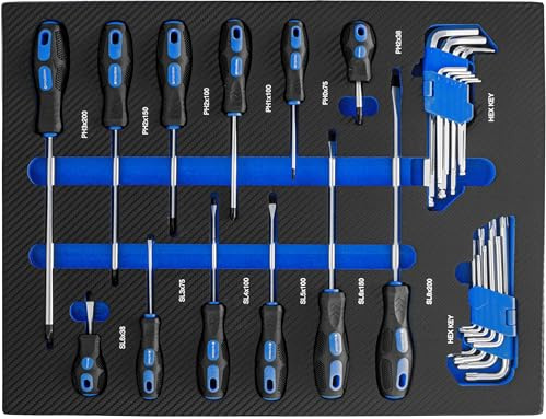 Módulo de Destornilladores planos y estrella y llaves en L torx y hexagonal allen - 14 Piezas