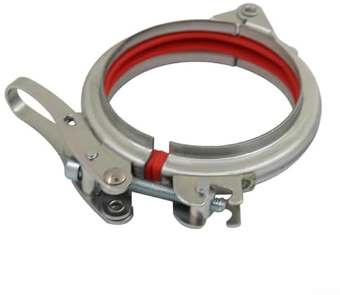 Hose Clamp Made of Galvanised Steel with Rubber Liner - Quick Release Clamping Ring for Pipe Connections, 8 x 8 x 5 cm, Reusable, for Sanitary, Air Conditioning and Industrial Applications (100)