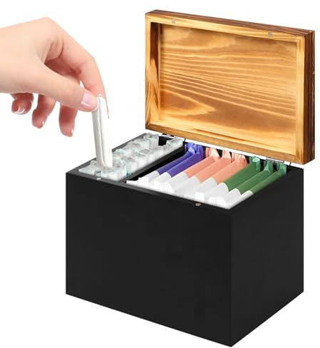 Guniata Tampon Aufbewahrung,Binden Aufbewahrung Badezimmer,Organizer für Damenhygieneartikel mit Klappdeckel,für Wattestäbchen Q-Tips Wattepads Baumwollbehälter(schwarz)