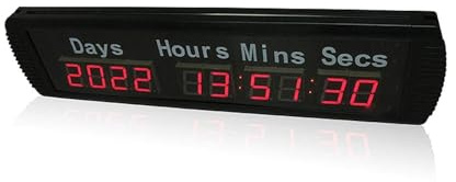 Reloj LED de cuenta regresiva días, temporizador eventos atrás, 9999 con horas, minutos y segundos