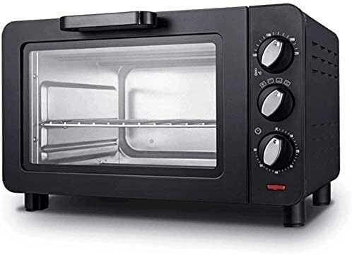 Four grille-pain, Mini four à friteuse air, convection de comptoir, plaque cuisson, grille rôtir, fourchette et ramasse-miettes amovible, tranches, 15 L, mini fours, (couleur : Roj(Black)