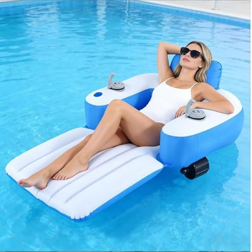 Motoriserad poolstol, 360° roterande elektrisk flottör för vuxna, 136 kg kapacitet, uppladdningsbara vattenfarkoster för smidig navigering i pooler och sjöar