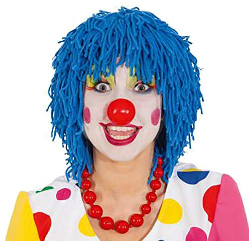 Faschingsperücke Clown Wolle blau