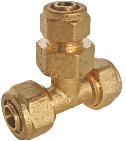 SOMATHERM FOR YOU, Raccord à compression té réduit PER Ø16-Ø12-Ø16, facile à installer, compatible avec tubes PER 12 et 16, pression max 10 bars, température de 5°C à 90°C | Raccordez facilement vos tubes PER grâce à ce té démontable, sans outil spécifique et sécurisé anti-arrachement.