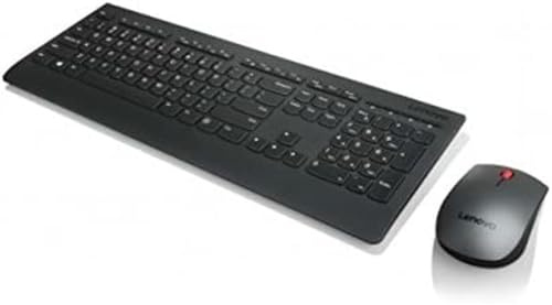 Lenovo 4X30H56823 clavier RF Wireless Espagnole Noir - Claviers (Standard, Sans fil, RF Wireless, Clavier à membrane, Noir, Souris incluse)
