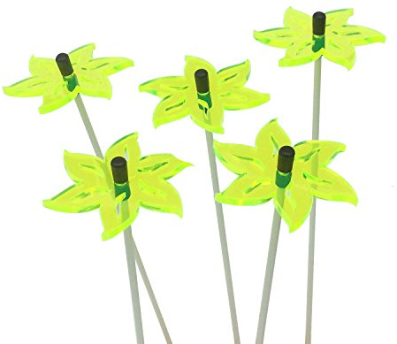 Sun Catcher Garden Decor Lotus Blüten Sonnenfänger 5 Kleinen Leuchtenden 25cm große Besondere Garten Dekoration für Balkon Terrasse Geschenk, Farbe:grün