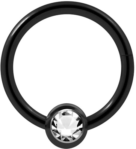 Monster Piercing - Nasenpiercing Septum - Ring - Segmentklicker aus Chirurgenstahl 316L mit Kugel Stabstärke: 16G (1,2mm); Durchmesser: 6mm bis 12mm. Hypoallergen.