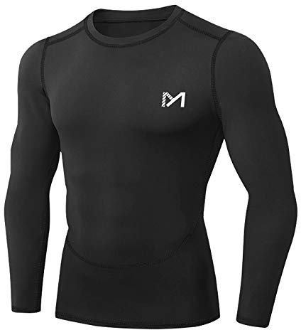 MEETYOO Tee Shirt Compression Homme Manche Court/Longue,Baselayer Maillot Running Vetement Fitness pour Sports Jogging Musculation