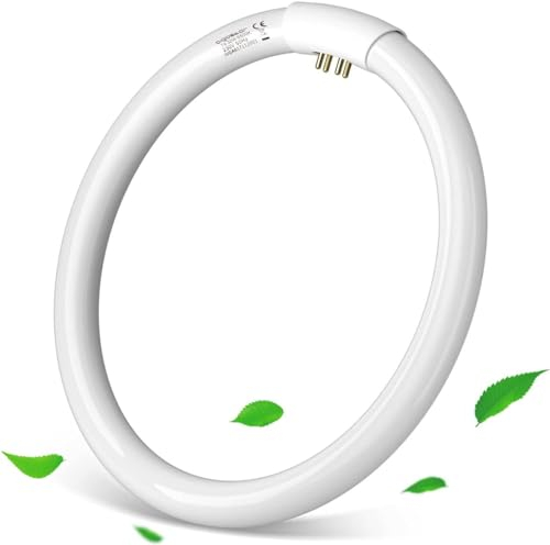 Aigostar T9 32W Circular Fluorescent Light Tubes, Energy Saving Fluorescent Tube Lights 6500K Cool White G10q 2100LM