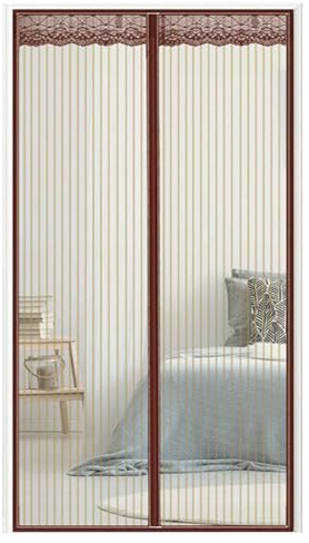 AMZERO Zanzariera Magnetica per Finestre, 100x230cm Zanzariere su Misura Magnetico Velcro Chiudi Automaticamente per Casa Ufficio, Marrone