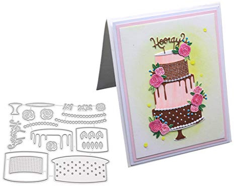 Birthday Cake Metal Die Cuts,Cutting Dies for Card Making Clearance,Embossing Dies for Scrapbooking, DIY Album Paper Cards Art Craft Decoration