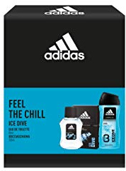 Adidas, Confezione Regalo Uomo Ice Dive, Eau de Toilette 50 ml e Gel Doccia Bagnoschiuma 3in1 250 ml