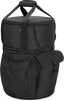 SAMDEW Outdoor 20 lb Propane Tank Bag, Portable Propane Gas Tank Cover, with Tabletop Feature, 2 Pockets and Carrying Handles, for Home & Outdoor Use, Black, Bag Only