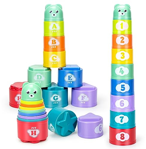 Ynanimery Stacking Toys Stapelbecher für 6-12 Monate Kleinkinder Jungen Mädchen Lernen