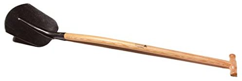 Emsländer Schaufel, ölgehärtet, farblos lackiert, mit lackiertem (100 cm) 1a Eschen-T-Stiel, Gr.2