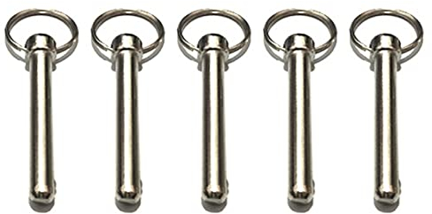 Set di 5 Perni a Sgancio Rapido in Acciaio Inox Spinotti del Gancio con Palla di Fissaggio, Diametro 8 Mm, Lunghezza Totale 72 Mm, per Accessori Barche Come Bimini
